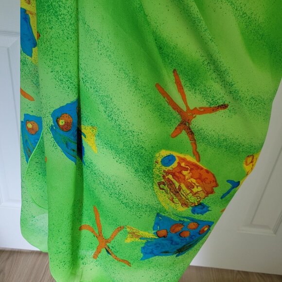 AJ Tropics Scarf Wrap Cover-up Dress Tropical Fish Wrap Colorful Summer NWT - Picture 2 of 7